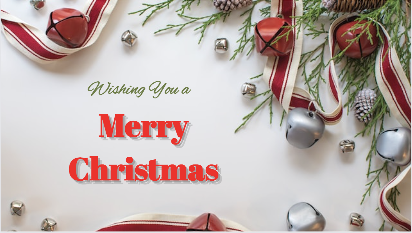 Merry Christmas greeting rendered from JSON
